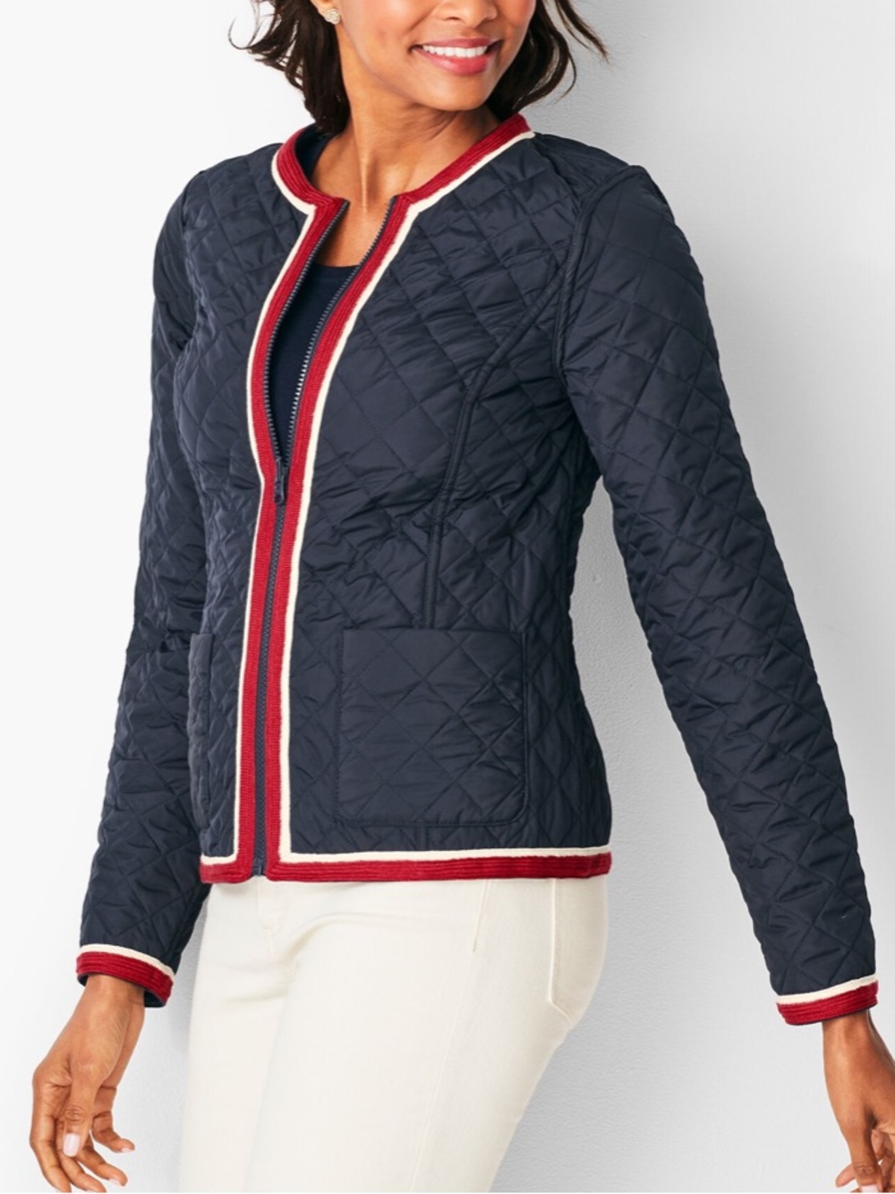 Talbots Reversible Quilted Jacket Size Medium Petite MP NWOT - Picture 11 of 13